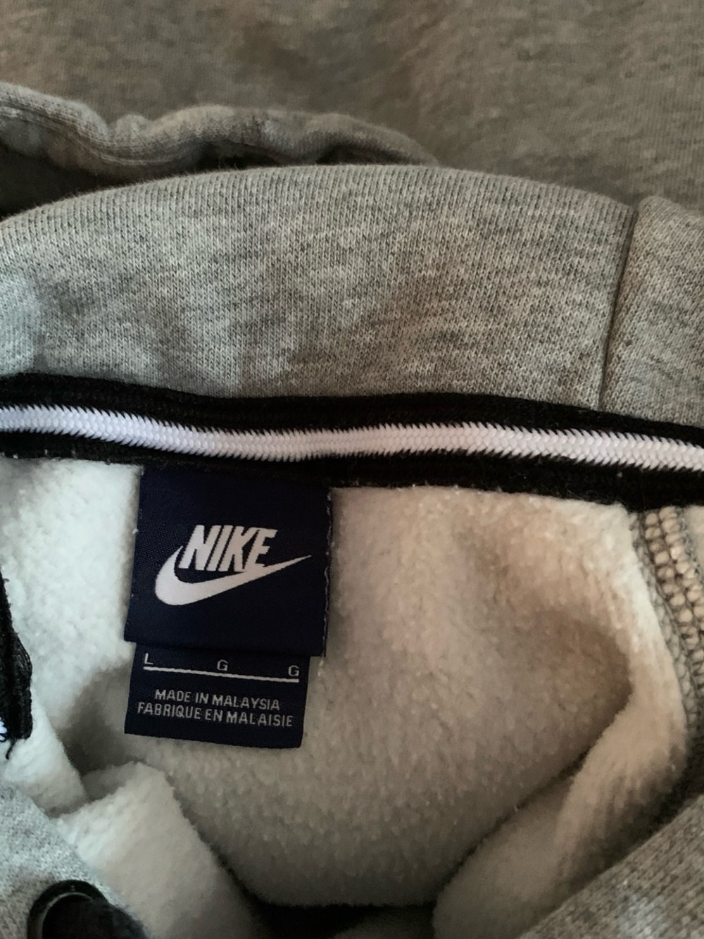 Nike Gray Hooded Sweatshirt with Orange Logo - Picture 3 of 4